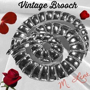 M. LENT Vintage Brooch Silver Tone Serpent